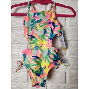 Cat & Jack NWT Floral Print Swimsuit Baby Girls One Piece 18M